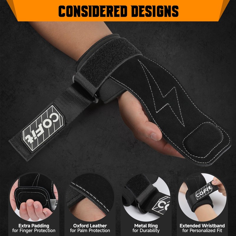 COFIT Wrist Straps for Weightlifting, Workout Wrist Wraps with Double