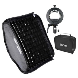 Godox 80cm x 80cm Foldable Universal Softbox with Honeycomb Grid + S2 Speedlite Bracket for Godox V1 Series, AD200Pro, AD200, AD400Pro, V860II Series, TT350 Series Flash Speedlite (SGGV8080cm)