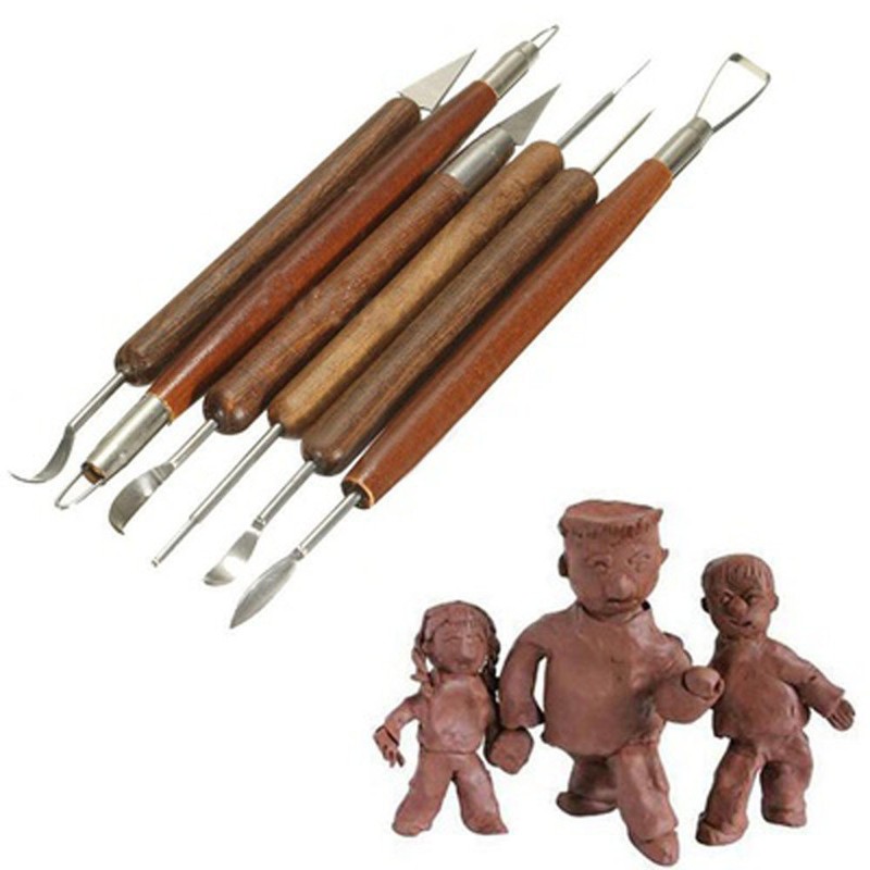 COMIART CREATE COLOR LIFE 6Pcs Carving Clay Sculpting Hand Chisel