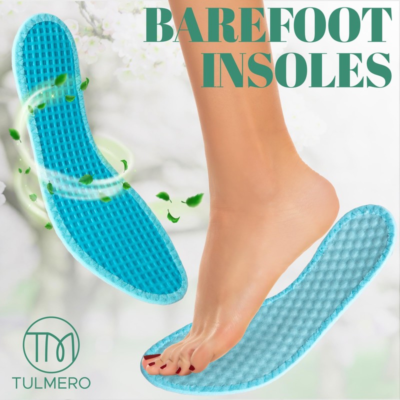 TULMERO Insoles Men and Women - Barefoot Soles Fresh Feet