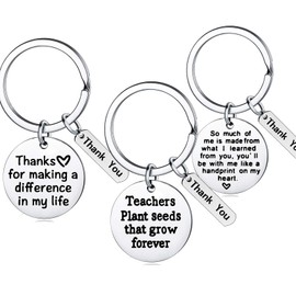 Teacher Appreciation Gift for Women, 3PCs Teacher Keychain Set, Jewelry Gift for Teachers, Birthday Gift for Teacher Gifts From Students (3PCs Mixed #1)
