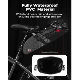 KEMIMOTO 13L Bike Saddle Bag - Waterproof Large Capacity Bike Seat Bag Adjustable Bikepacking Bicycle Bag Cycling Storage Accessories for Mountain Road Bike