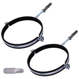 SKIR'CO Pipe Holders with Rubber Lining for 160 mm Pipes, Pipe Supports for Wall and Ceiling Mounting, Pipe Clamps (Pack of 2)