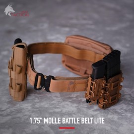 WOLF TACTICAL Molle Battle Belt Lite – 1.75” Quick-Release Combat Belt Tactical Gun Belt