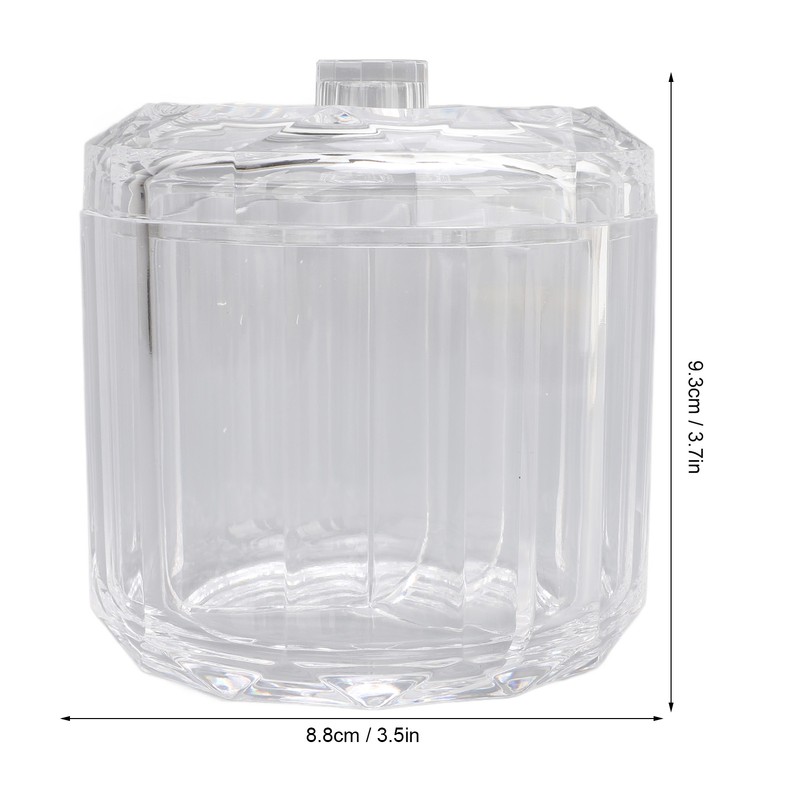 Cotton Swab Holder with Lid Clear Dust Proof Waterproof 3