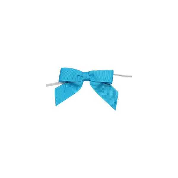 Reliant Ribbon Grosgrain Twist Tie Bows - Small Bows, 5/8 Inch X 100 Pieces, Turquoise