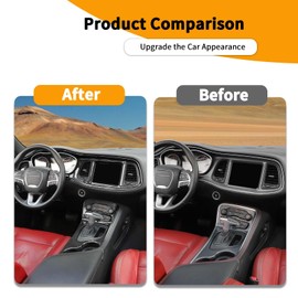 Hoolcar Center Console Dashboard Navigation Panel Trim Gear Shift Cover Fit for Dodge Challenger 2015-2025, Interior Accessories, Carbon Fiber