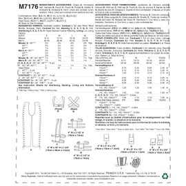 McCall's Patterns M7176 Chaps, Harness, Pouches, Holster, Armbands and Hats Sewing Template