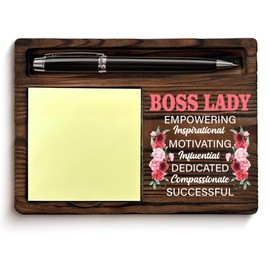 Boss Lady Gifts for Women, Gifts for Bosses Female Leader Boss's Day Retirement Birthday, Best Boss Lady Floral Sticky Note Holder Office Cubicle Decor
