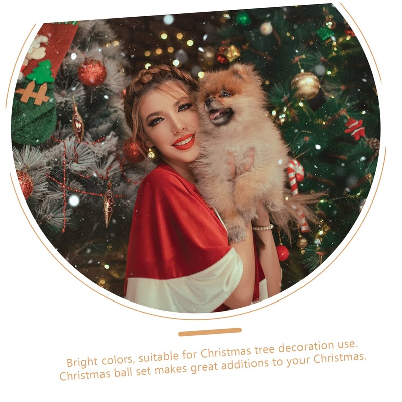 OHPHCALL Fillable Christmas Baubles 48pcs Large Red Christmas Tree Decorations