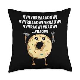 Funny Auto Mechanic Power Tool Wrench Impact Driver Tire Throw Pillow