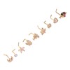 9pcs Nose Studs Set Golden Stainless Steel L Shape Shiny