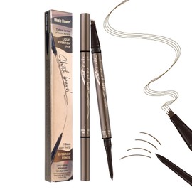 Lápiz para Cejas, Lápiz Cosmético para Cejas, Portátil, de Doble Cabeza, Práctico, Pequeño Cartucho Triangular de Plástico para Rendimiento (Negro)   
