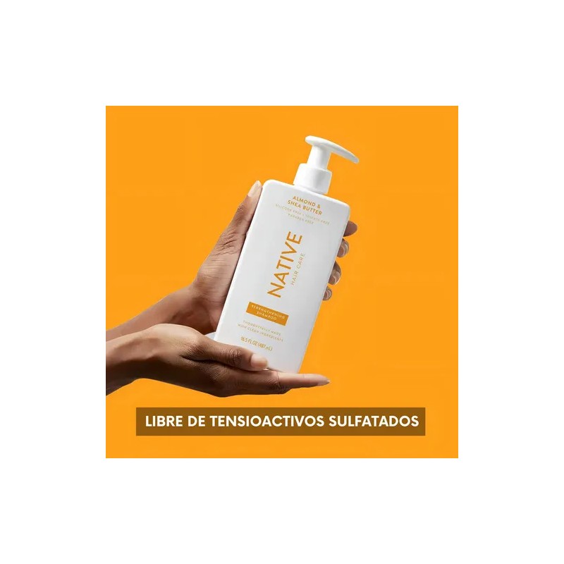 Native Shampoo Sin Sulfato Y Parabenos - Vegano - Fortalecedor