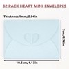 Joyangy 32pcs Heart Clasp Mini Envelopes, Blue Cute Tiny Envelopes,