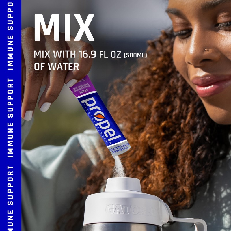 Propel Electrolyte Enhanced Water Drink Mix Powder Packets, Grape, Zero