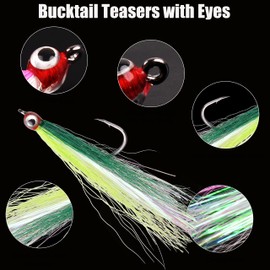 Streamer Fly Fishing Flies - 6pcs Clouser Minnow Fishing Flies Fly Fishing Lures for Flounder Salmon Trout Sea Bass Steelhead Freshwater Saltwater Fishing Teaser Hook Lures