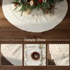 LimBridge Knitted Christmas Tree Skirt: 36 Inch Cream 5-Circle Edge