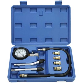 Compression Tester Set Compression Gauge Car Motorcycle Gauge Test Kit Testing Device 0-20 Bar or 0-300 PSI Compression Meter with Case (Plastic Blue)