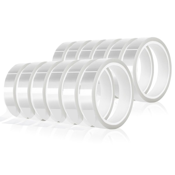 MEBMIK 12 Rolls 20mm x33m(108ft) Clear Heat Tape,Transparent High Temperature