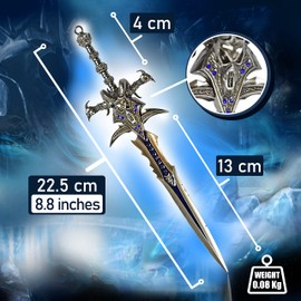 World of Warcraft Frostmourne Sword Letter Opener with Base 22.5cm Home Office Accessory Gift and Merchandise for Fans & Collectors