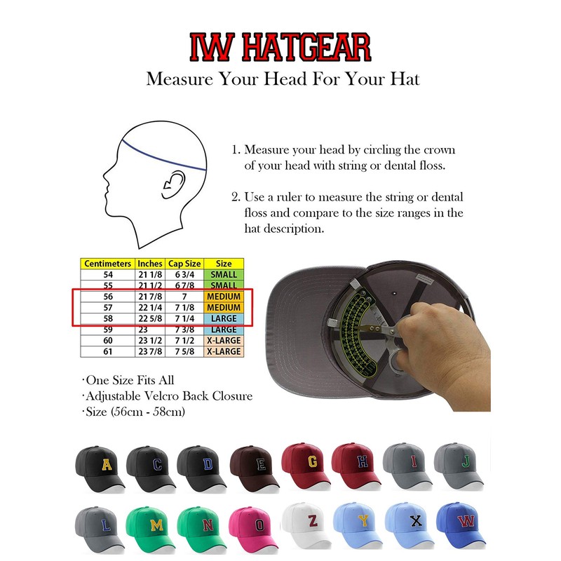 Classic Baseball Hat Custom A to Z Initial Team Letter,