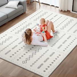 Foam Baby Play Mat - PIGLOG 70”x47” Floor Mats for Kids, Baby Crawling Mat for Baby with Interlocking Floor Tiles