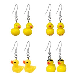 T-ztoss 4 Pairs Duck Earrings Cute Ducky Earrings for Women Resin Dangle Drop Earring for Women (4 pairs duck)
