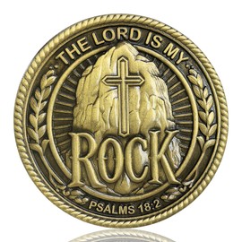 The Lord is My Rock Christian Challenge Coin Bible Verses Pocket Token