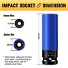 BOEN 17mm 1/2" Drive Wheel Protector Impact Socket, Non-Marring Lug