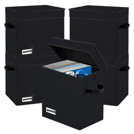 YNSZAS 5 PackCollection Comic Book Storage Boxes, Protector Organizer 11.8" X 9.8" X 7.8" Collapsible Short Box Holds 160-180 Comic Book Heavy Duty Bin Container Holder Shelf