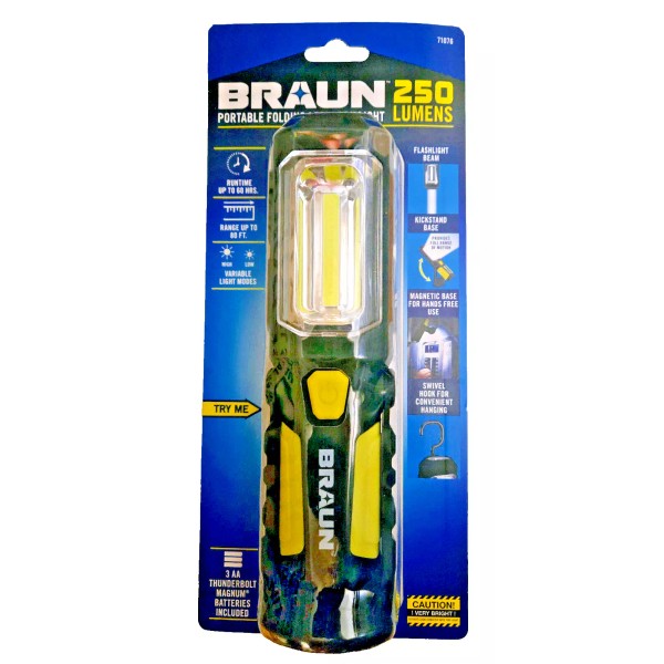 Braun Portable Folding LED Work Light Mechanical Car Workshops Magnetic