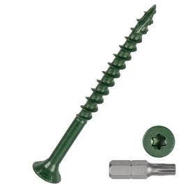 DTGN #10x2-1/2 Deck Screws - 80Pack - Good for Decks, Fences, Frames, Farms, Outdoor Furniture - Carbon Steel Wood Screws W/ T25 Torx Star Drive Bit - Green