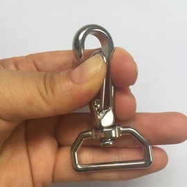 JY-MARINE Stainless Steel 316 Swivel Clasps with D Rings, Bag Belt Strap Swivel Snap Hooks Buckle-2 Pack