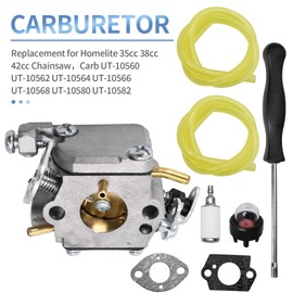 309362001 Carburetor Replacement for Homelite 35cc 38cc 42cc Chainsaw UT-10560 UT-10562 UT-10564 UT-10566 UT-10568 UT-10580 UT-10582 Repl.# 309362001 309362003 300939006