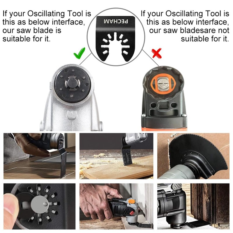 PECHAM 24PCS Universal Wood Metal Oscillating Multitool Quick Release Saw