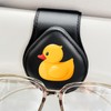 Cute Duck - Car Sunglass Holder, Magnetic Leather Eyeglass Hanger