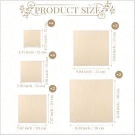 Wood Canvas Boards Unfinished Wooden Panel Boards Wood Paint Pouring Panels for Painting Drawing Home Decor (4.7 x 4.7, 6 x 6, 8 x 8, 10 x 10, 12 x 12, 14)