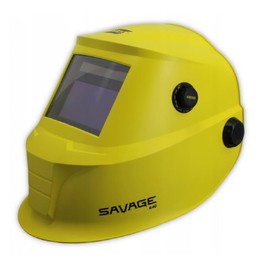 ESAB 0700000491 SAVAGE A40 Yellow Auto-Darkening Welding Helmet, External Shade Adjustment, Four Arc Sensor Auto Darkening, 3.93" x 1.96" True Color Viewing Lens, Sensitivity/Delay Control
