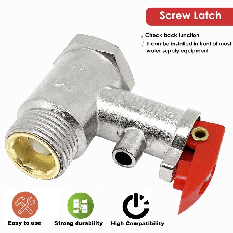 1pcs 1/2Inch Pipe Thread Water Heater Service Pressure Reducing Valve,Push