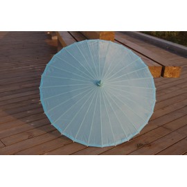 AEAOA Plain Bamboo Cloth Parasol Umbrella Great for Wedding Party Favor (Light Blue)