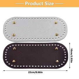 FYSL 4 Pack Bag Bases for Crochet 22x10cm Crochet Bag Bottom Base, Pu Leather Bag Bottom Oval Bottom Bag Bases, Hand-Woven Bag Base for Bag Making Handbag DIY Bottom Pad