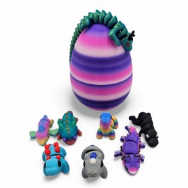 ZZ LIFE Mystery Mini Animal Packs - 3D Printed Articulating Figurines - Unique and Fun Designs Includes Mystery Egg - Stress Relief (Fantasy Pack)