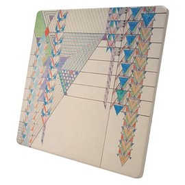 Frank Lloyd Wright's September Desert Design on 8" Square Stone Trivet Manufactured in The USA Heat Tolerant Easily Wipes Clean