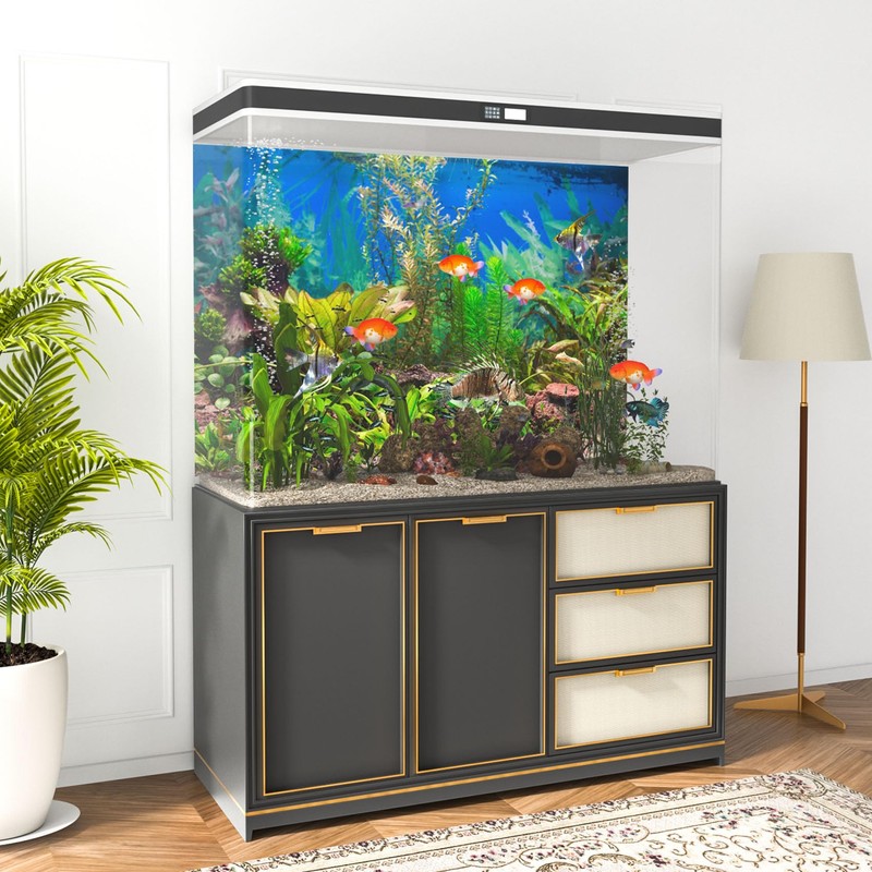 MIRRORANG 120 x 50 cm Aquarium Background Water Plant River