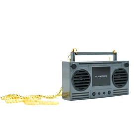 Bumpboxx MicroBoom Wearable Necklace Bluetooth Speaker Boombox | Bluetooth Portable Speaker | Includes 24” Chain & Rechargeable LI-ION Battery | Add Music to The Latest Fashion Trend | Gunmetal Grey