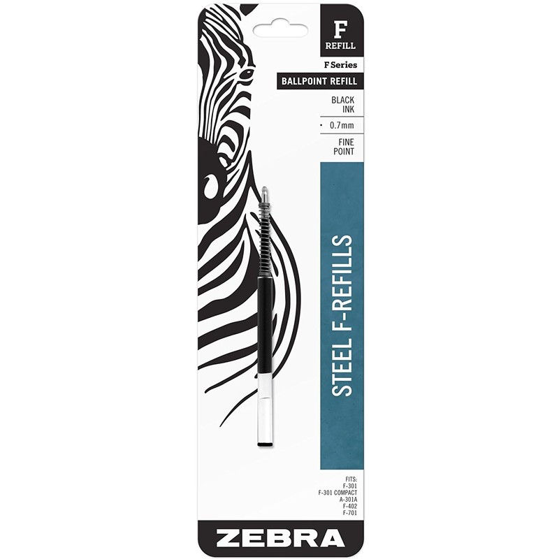 12 PACK: Zebra Pen F-Refill 0.7mm Black 1 per pack