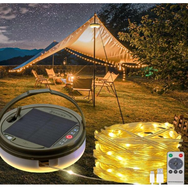 Unbranded Solar Camping String Lights, 39.4FT Fairy String Lights 150LEDs,