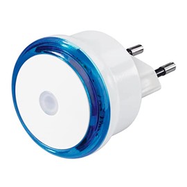 Hama LED Night Light for Socket, Night Sensor (Orientation Light, Nursing Light, for Babies, Children, Adults, Snooze Light, Night Light, Sleeping Lamp, Night Lamp, Socket Light, Light Sensor) Blue