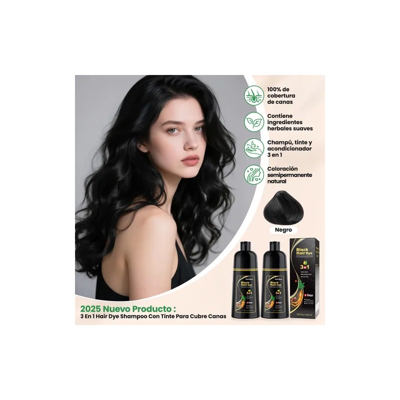 2pzs Hair Dye Shampoo Tinte Para Cubre Canas Mujer Y